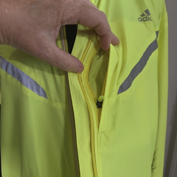 Adidas Bright Yellow Windbreaker with Black Details Size XL - Picture 9 of 11